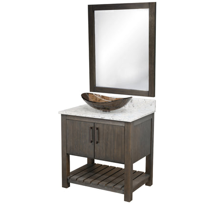 30-inch Bath Vanity with Café Mocha Quartz Counter and Sink - NOBV-30CM-6001-324T