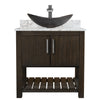 30-inch Bath Vanity w/ Café Mocha Quartz Counter, Sink & Faucet - NOBV-30CM-6001BN-0088031-136