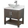 30-inch Bath Vanity w/ Café Mocha Quartz Counter, Sink & Faucet - NOBV-30CM-6001BN-324C136