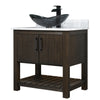 30-inch Bath Vanity w/ Carrara White Marble Counter, Sink & Faucet - NOBV-30CM-CARMB-324G136