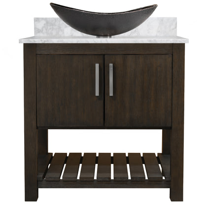 30-inch Bath Vanity with Carrara White Marble Counter and Sink - NOBV-30CM-CAR-0088031