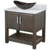 30-inch Bath Vanity with Carrara White Marble Counter and Sink - NOBV-30CM-CAR-0088031