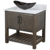 30-inch Bath Vanity with Carrara White Marble Counter and Sink - NOBV-30CM-CAR-0088031