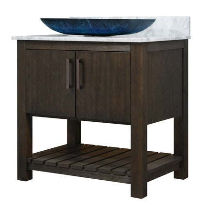 30-inch Bath Vanity with Carrara White Marble Counter and Sink - NOBV-30CM-CAR-19034