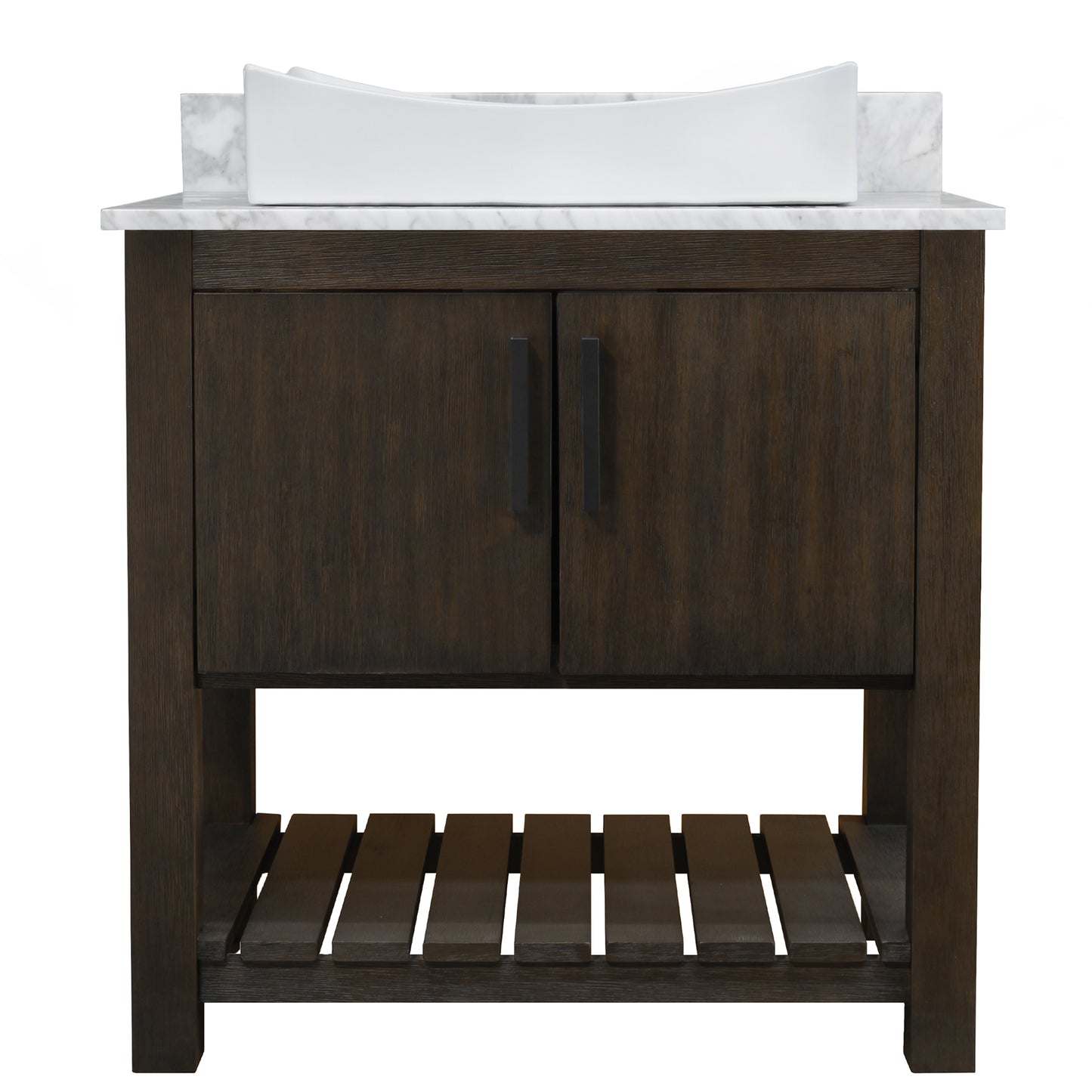 30-inch Bath Vanity with Carrara White Marble Counter and Sink - NOBV-30CM-CAR-01141