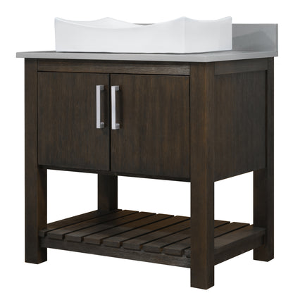 30-inch Bath Vanity with Storm Grey Quartz Counter and Sink - NOBV-30CM-280-01141