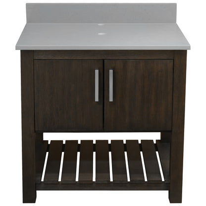 30-inch Vanity with Storm Grey Quartz Counter NOBV-30CM-280