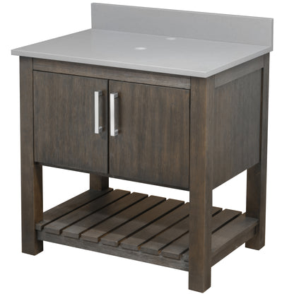 30-inch Vanity with Storm Grey Quartz Counter NOBV-30CM-280