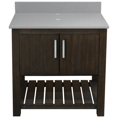30-inch Vanity with Storm Grey Quartz Counter NOBV-30CM-280