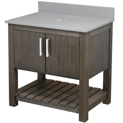 30-inch Vanity with Storm Grey Quartz Counter NOBV-30CM-280
