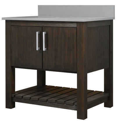 30-inch Vanity with Storm Grey Quartz Counter NOBV-30CM-280