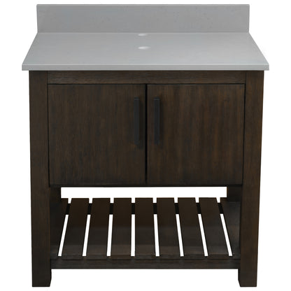 30-inch Vanity with Storm Grey Quartz Counter NOBV-30CM-280