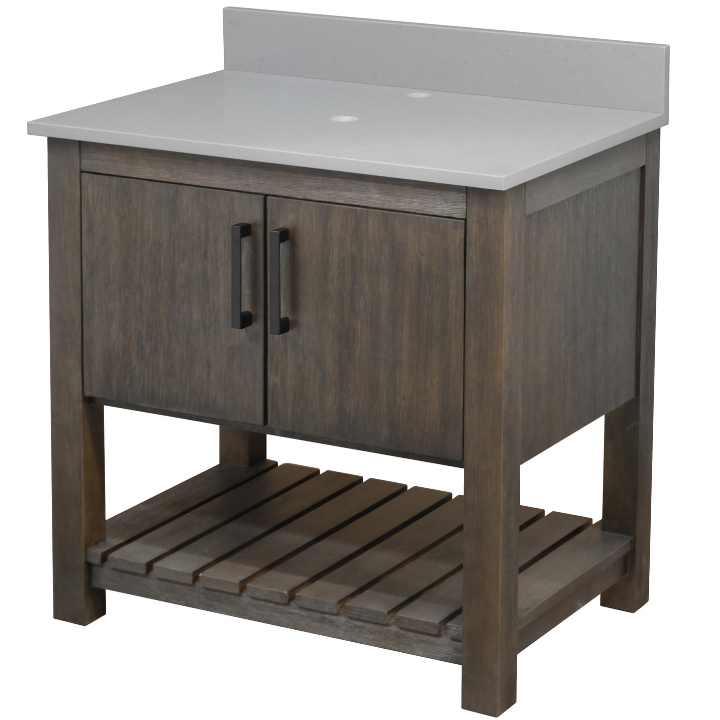 30-inch Vanity with Storm Grey Quartz Counter NOBV-30CM-280
