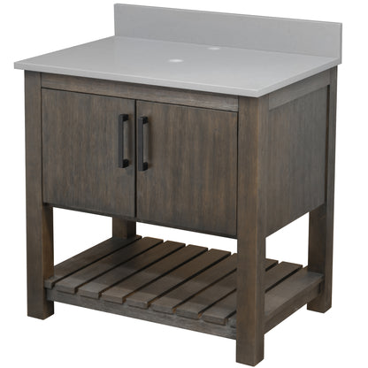 30-inch Vanity with Storm Grey Quartz Counter NOBV-30CM-280