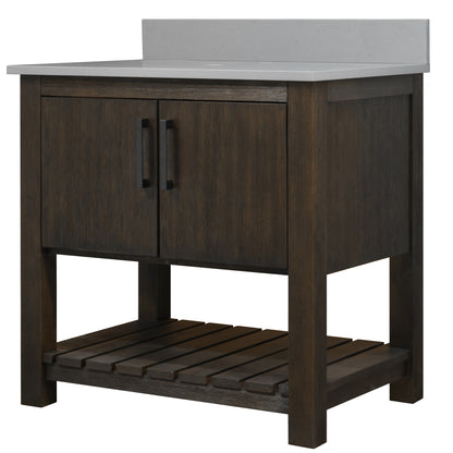 30-inch Vanity with Storm Grey Quartz Counter NOBV-30CM-280