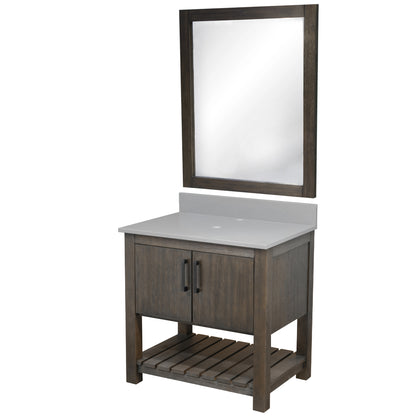 30-inch Vanity with Storm Grey Quartz Counter NOBV-30CM-280