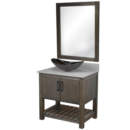 30-inch Bath Vanity with Storm Grey Quartz Counter and Sink - NOBV-30CM-280-0088031