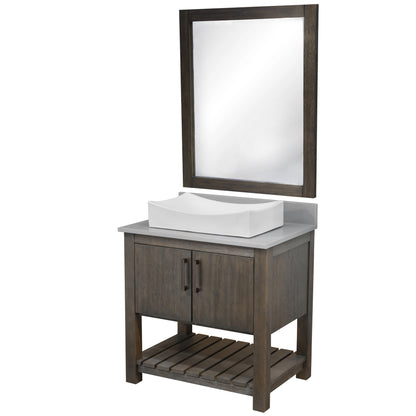 30-inch Bath Vanity with Storm Grey Quartz Counter and Sink - NOBV-30CM-280-01141