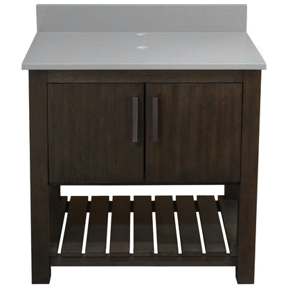 30-inch Vanity with Storm Grey Quartz Counter NOBV-30CM-280