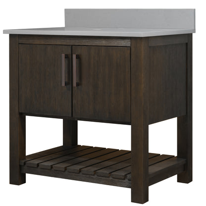 30-inch Vanity with Storm Grey Quartz Counter NOBV-30CM-280
