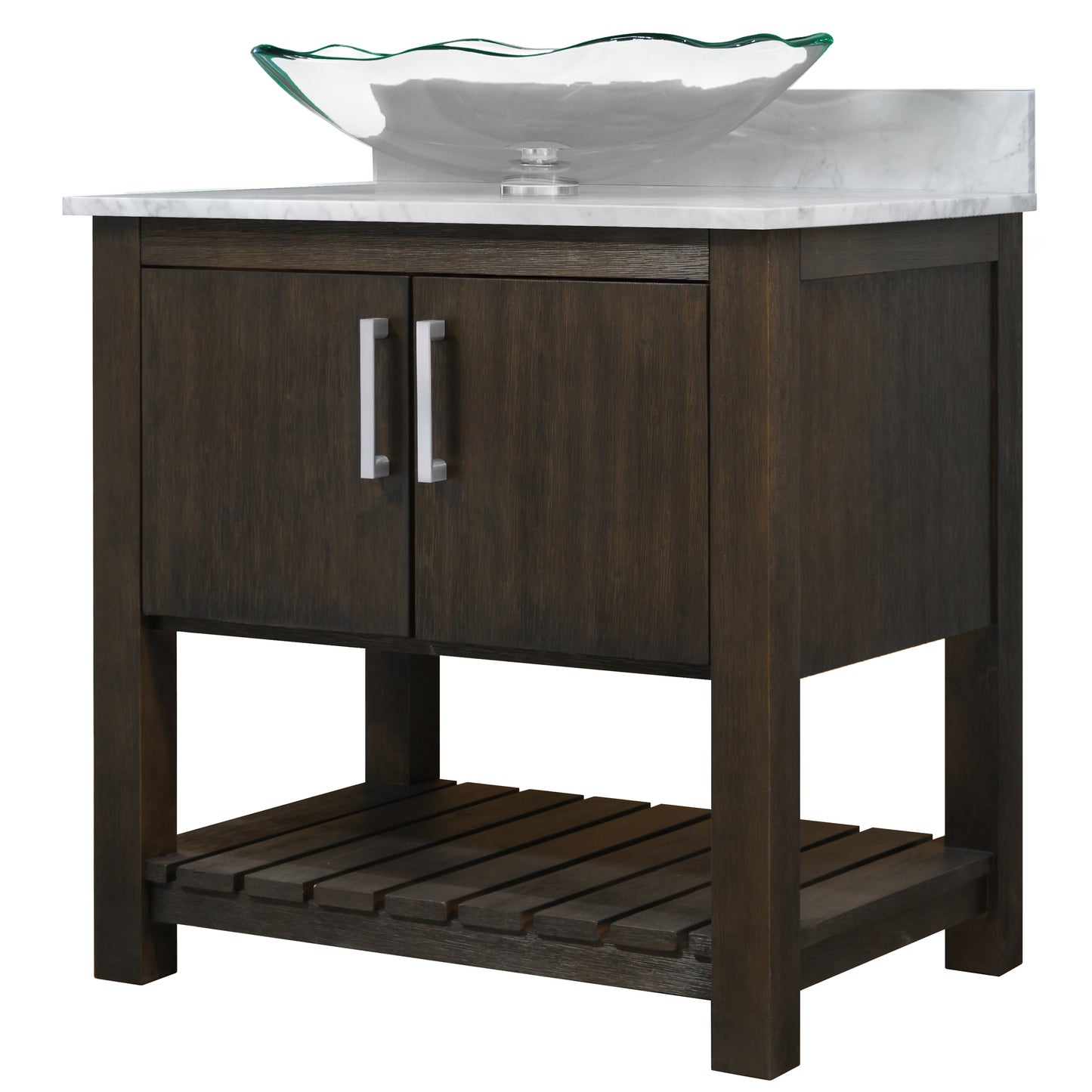 30-inch Bath Vanity with Storm Grey Quartz Counter and Sink - NOBV-30CM-280-317C