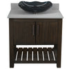 30-inch Bath Vanity with Storm Grey Quartz Counter and Sink - NOBV-30CM-280-317G