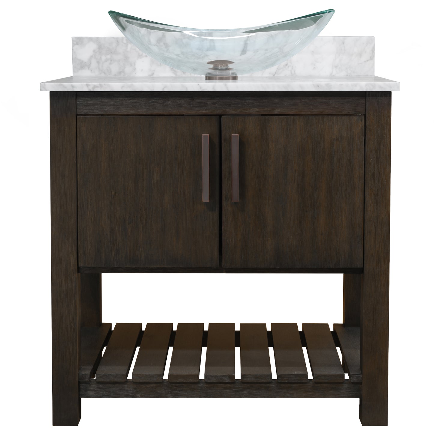 30-inch Bath Vanity with Carrara White Marble Counter and Sink - NOBV-30CM-CAR-324C