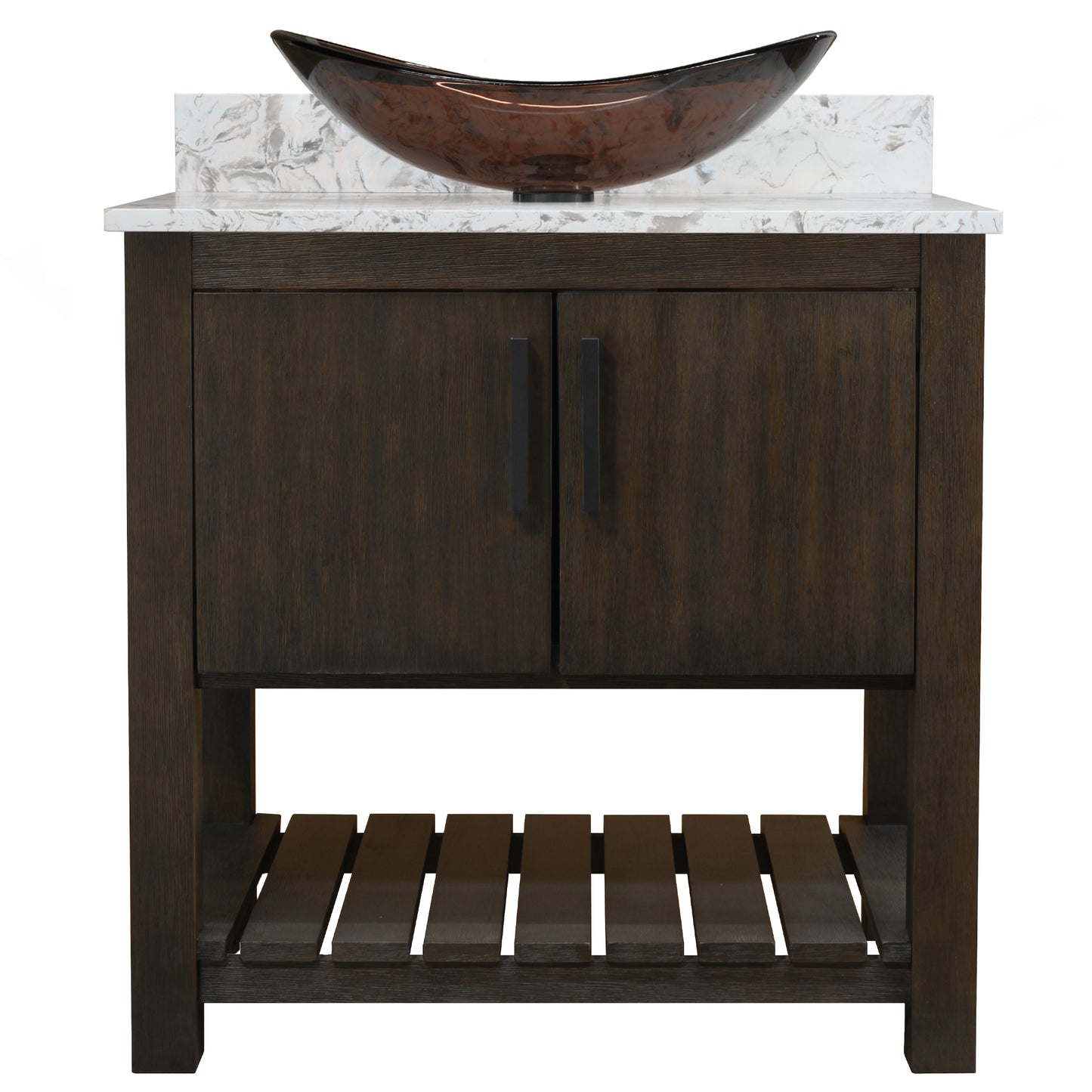 30-inch Bath Vanity with Café Mocha Quartz Counter and Sink - NOBV-30CM-6001-324T
