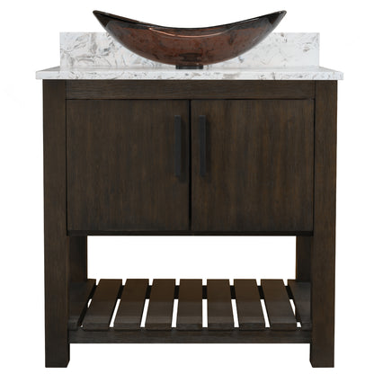 30-inch Bath Vanity with Café Mocha Quartz Counter and Sink - NOBV-30CM-6001-324T