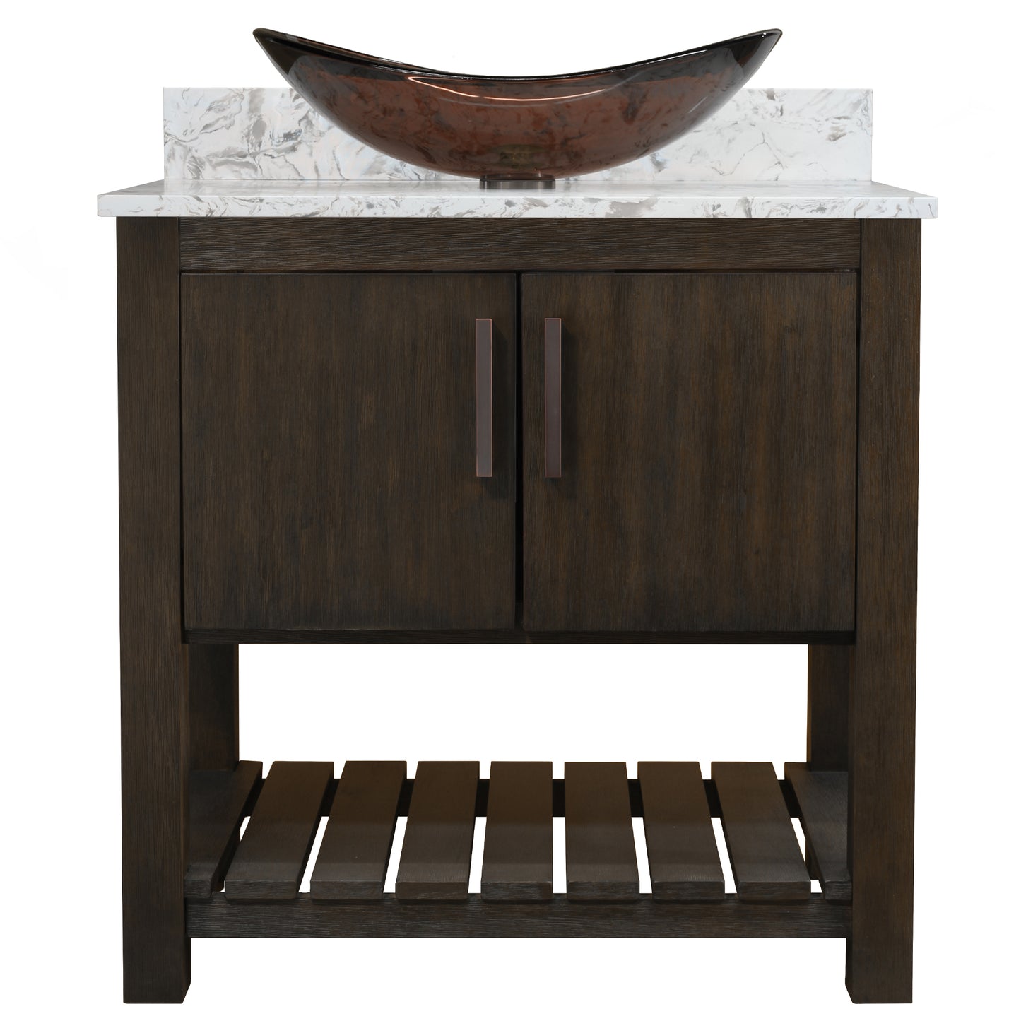 30-inch Bath Vanity with Café Mocha Quartz Counter and Sink - NOBV-30CM-6001-324T