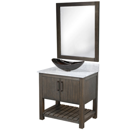 30-inch Bath Vanity with Carrara White Marble Counter and Sink - NOBV-30CM-CAR-0088031