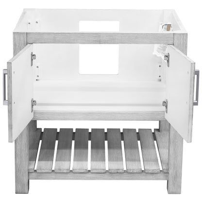 30-inch Bath Vanity with Carrara White Marble Counter and Sink, NOBV-30SG-CAR-19034