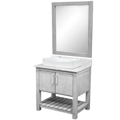 30-inch Bath Vanity with Café Mocha Quartz Counter and Sink - NOBV-30SG-6001-1141