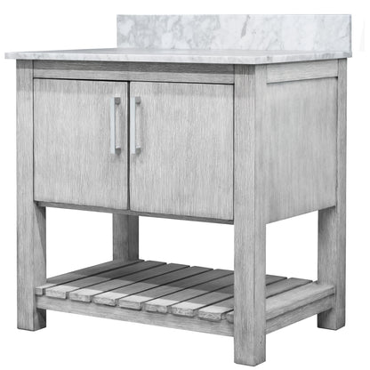 30-inch Vanity with Carrara White Marble Counter NOBV-30SG-CAR