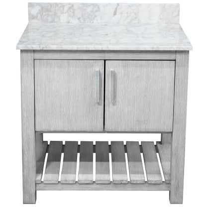 30-inch Vanity with Carrara White Marble Counter NOBV-30SG-CAR