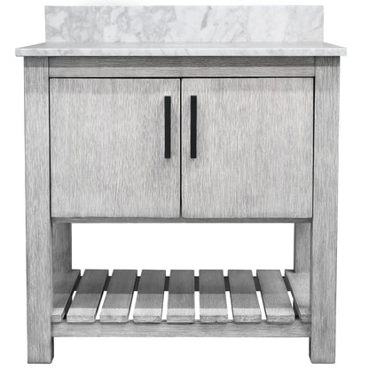 30-inch Vanity with Carrara White Marble Counter NOBV-30SG-CAR
