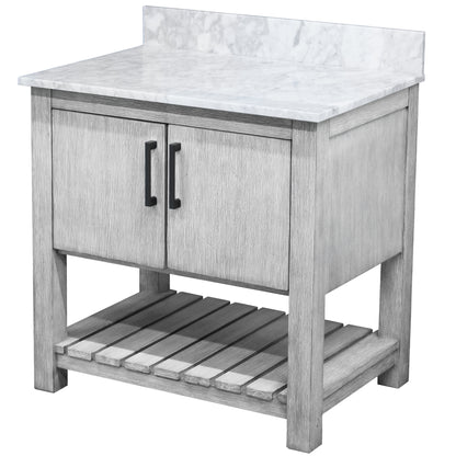 30-inch Vanity with Carrara White Marble Counter NOBV-30SG-CAR