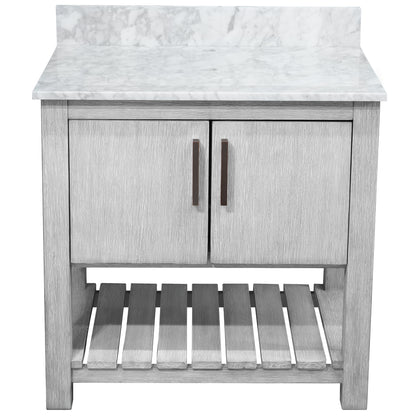 30-inch Vanity with Carrara White Marble Counter NOBV-30SG-CAR