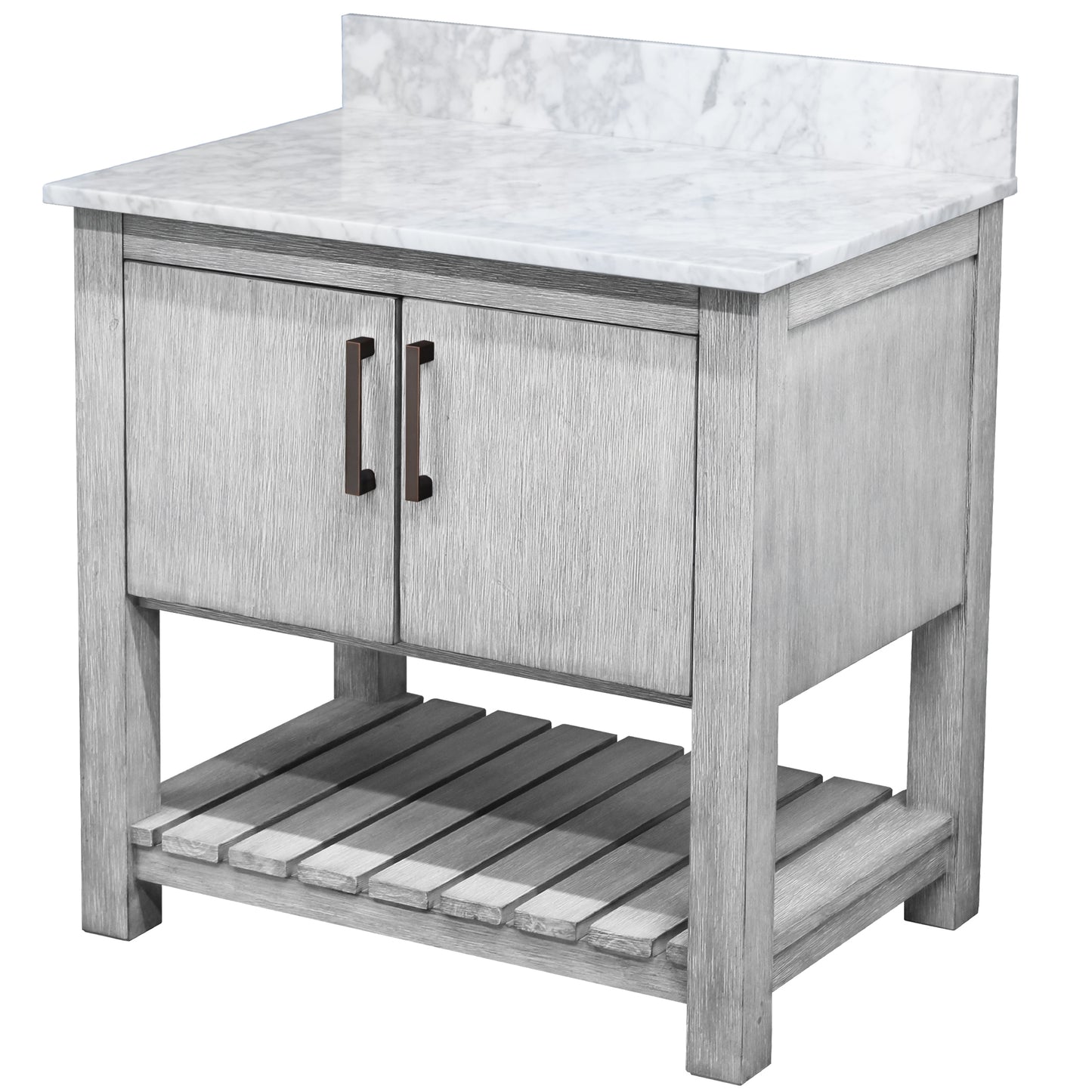 30-inch Vanity with Carrara White Marble Counter NOBV-30SG-CAR