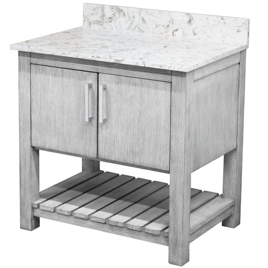 30-inch Vanity with Café Mocha Quartz Counter NOBV-30SG-6001