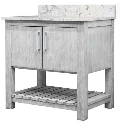 30-inch Vanity with Café Mocha Quartz Counter NOBV-30SG-6001