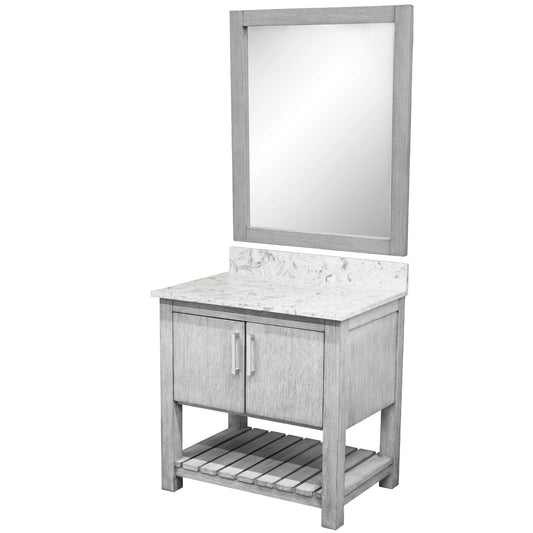 30-inch Vanity with Café Mocha Quartz Counter NOBV-30SG-6001