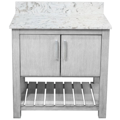 30-inch Vanity with Café Mocha Quartz Counter NOBV-30SG-6001