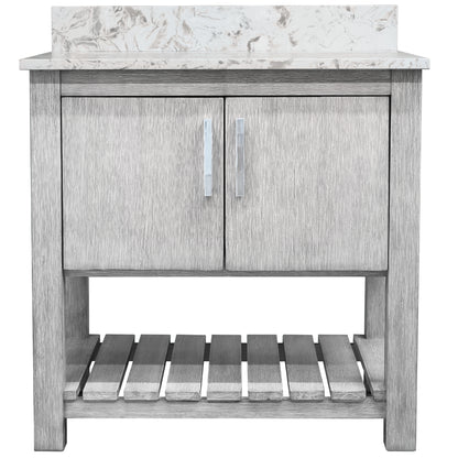 30-inch Vanity with Café Mocha Quartz Counter NOBV-30SG-6001