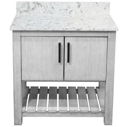 30-inch Vanity with Café Mocha Quartz Counter NOBV-30SG-6001