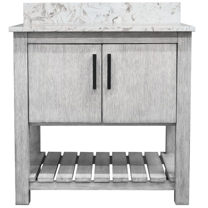 30-inch Vanity with Café Mocha Quartz Counter NOBV-30SG-6001