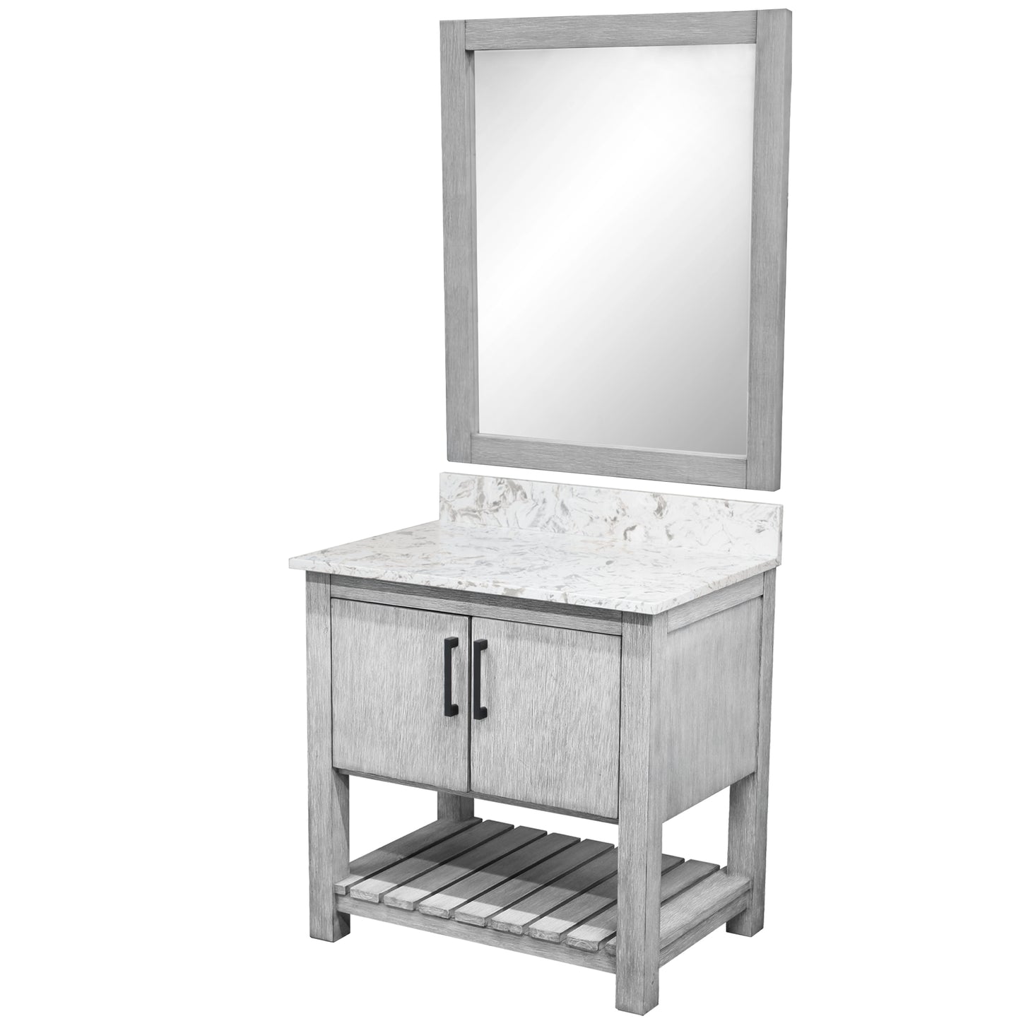 30-inch Vanity with Café Mocha Quartz Counter NOBV-30SG-6001