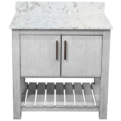 30-inch Vanity with Café Mocha Quartz Counter NOBV-30SG-6001