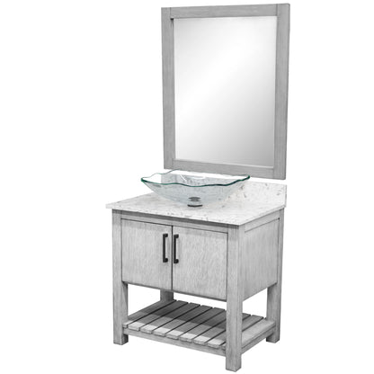 30-inch Bath Vanity with Café Mocha Quartz Counter and Sink - NOBV-30SG-6001-317C