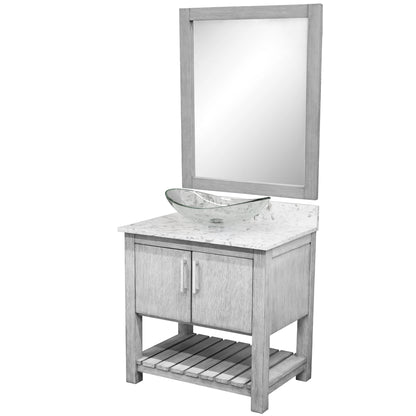 30-inch Bath Vanity with Café Mocha Quartz Counter and Sink - NOBV-30SG-6001-324C